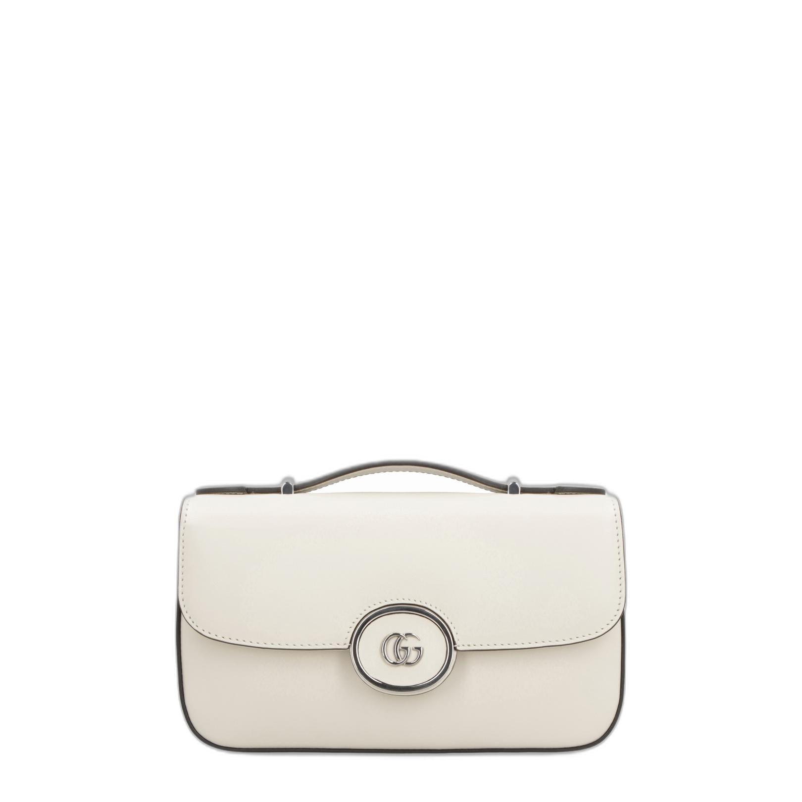 Petite GG Calf Leather Shoulder Bag - White - Image 1