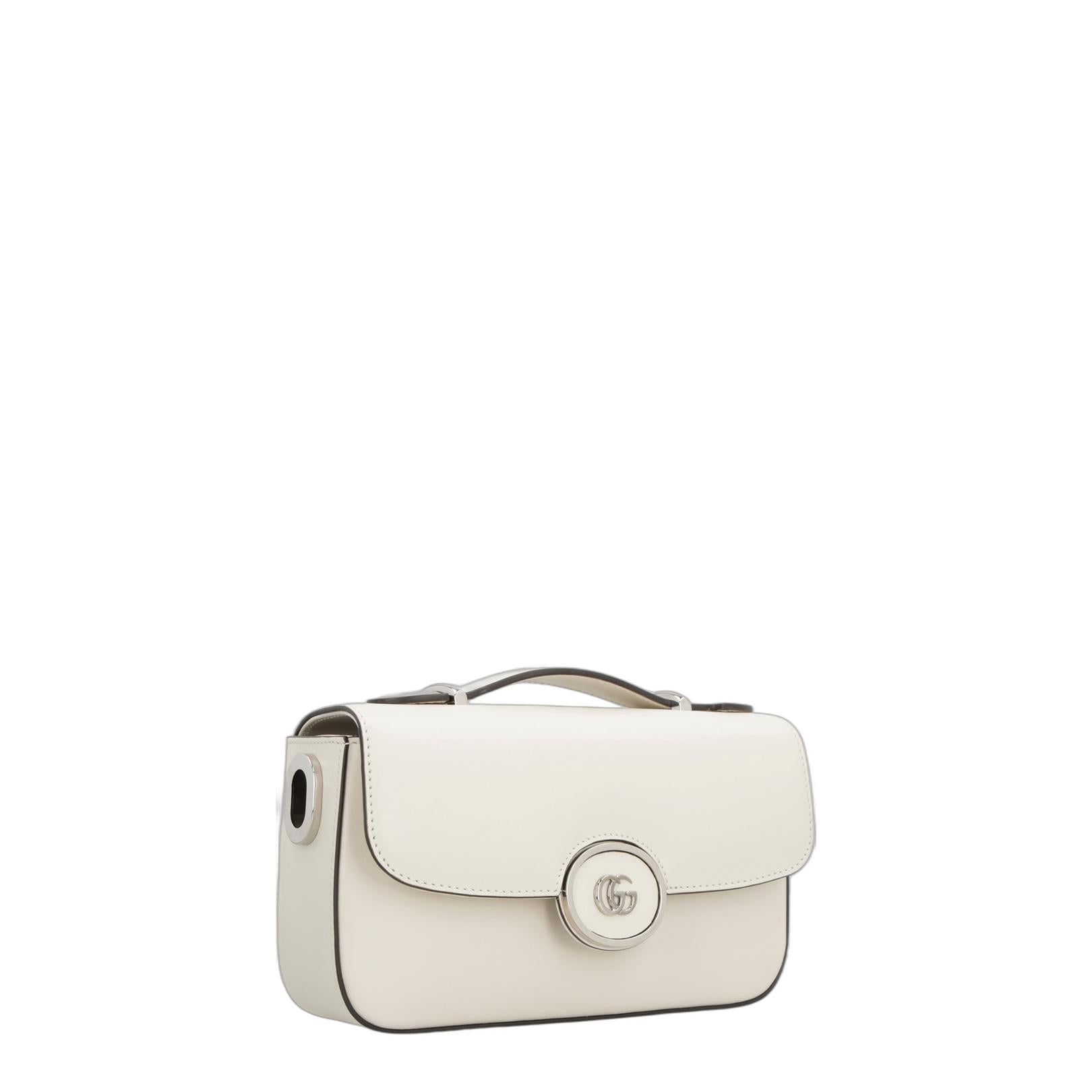 Petite GG Calf Leather Shoulder Bag - White - Image 2
