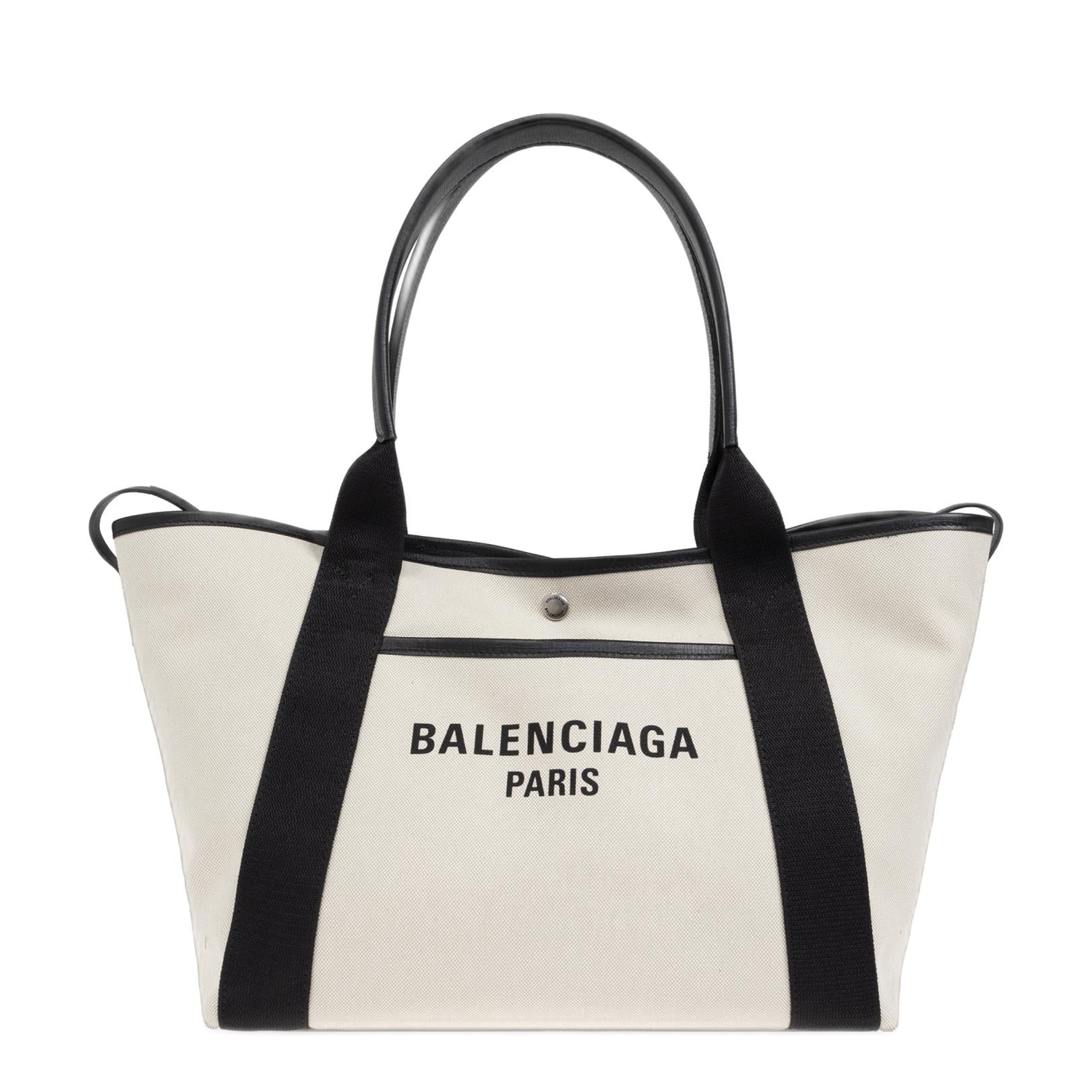 Biarritz Medium Canvas Tote Bag - Natural/Black - Image 1