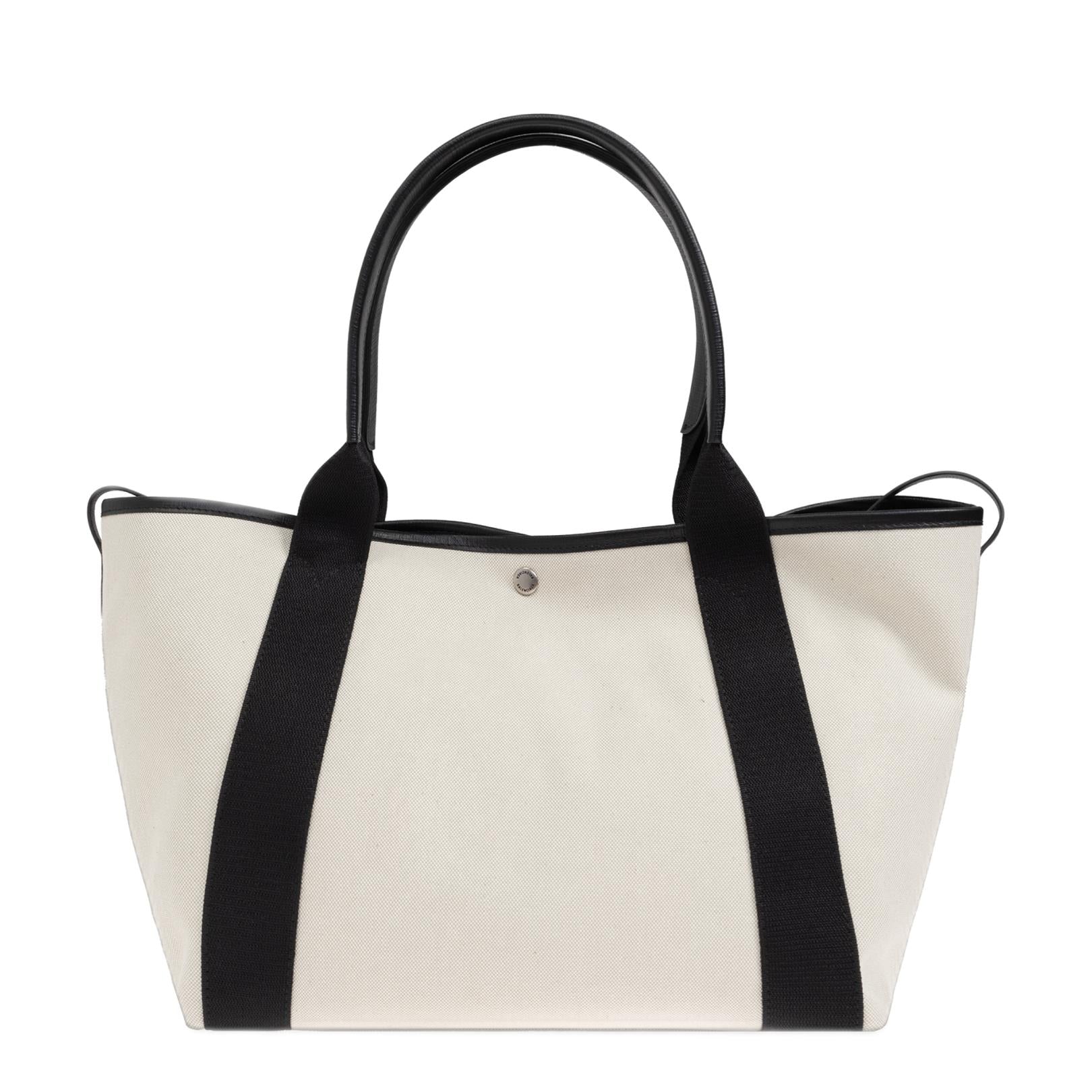 Biarritz Medium Canvas Tote Bag - Natural/Black - Image 3