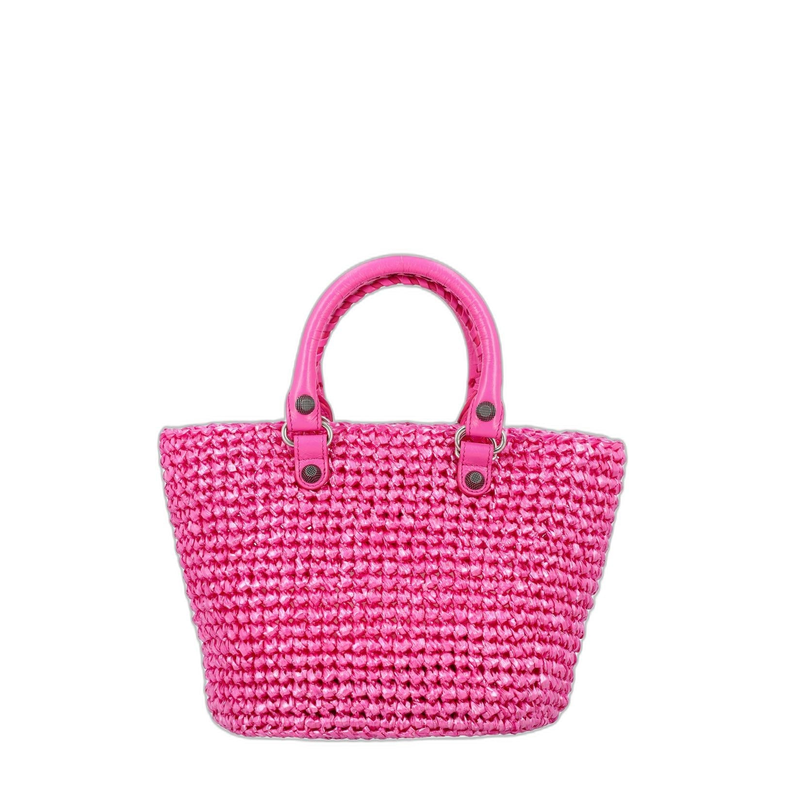 Le Cagole Small Polyamide-Lambskin Panier - Pink - Image 4