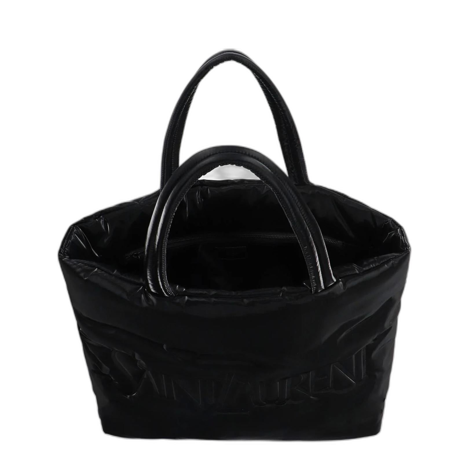 Medium Silktech Canvas Tote - Black - Image 4