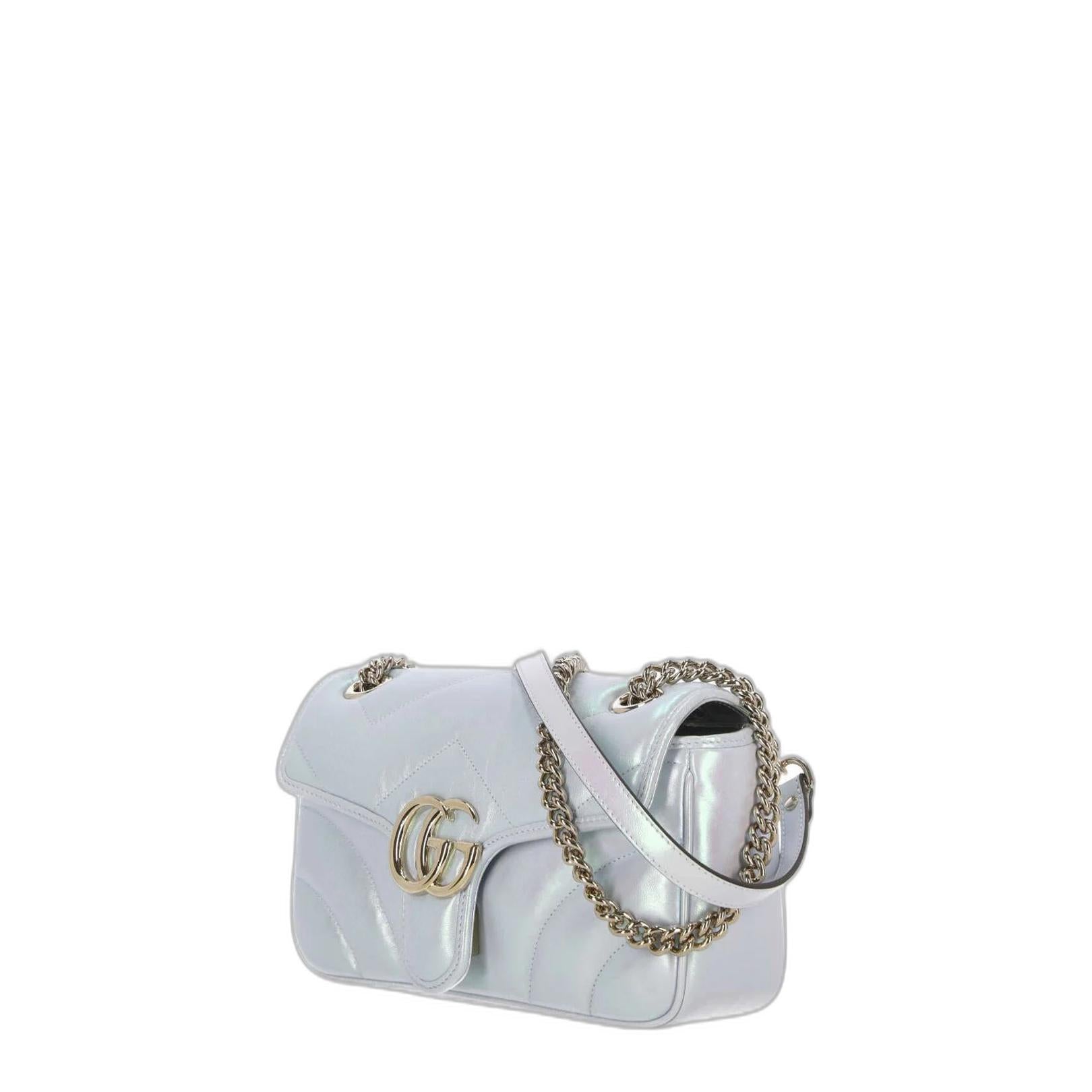 GG Marmont Small Shoulder Bag in Blue Iridescent - Image 2