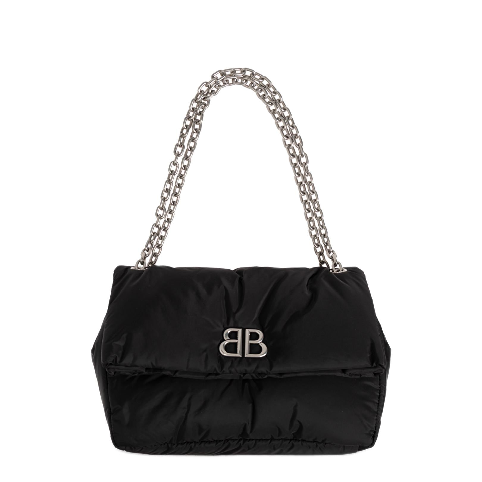 Medium Recycled Nylon Shoulder Bag - Black - Image 5