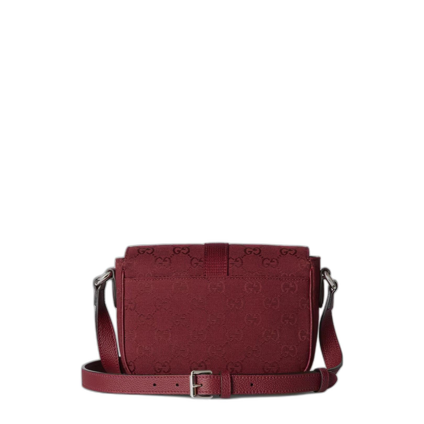 Ophidia Mini Canvas Shoulder Bag - Bordeaux - Image 3