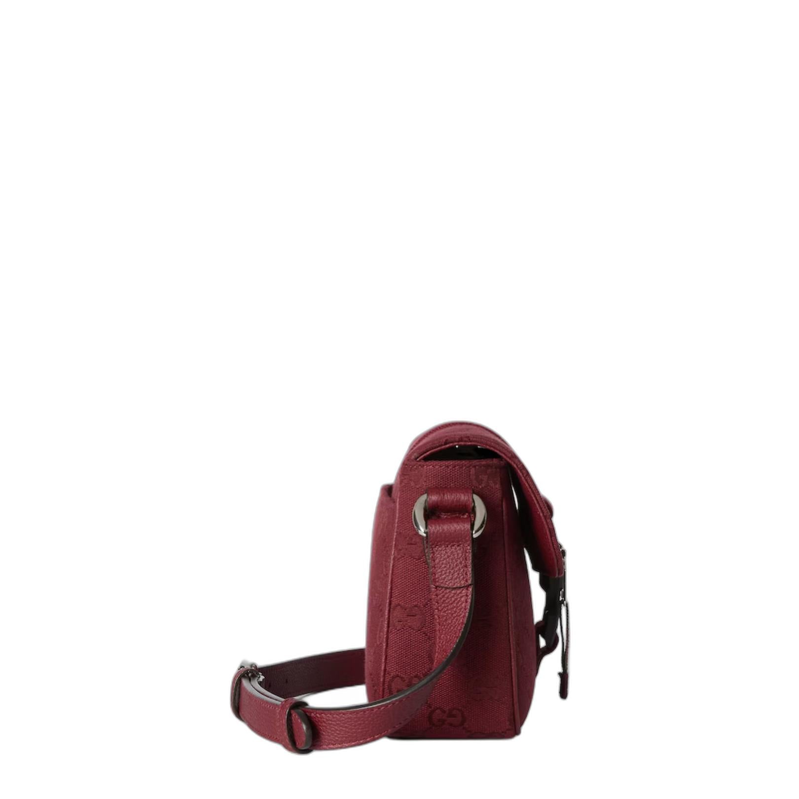 Ophidia Mini Canvas Shoulder Bag - Bordeaux - Image 4