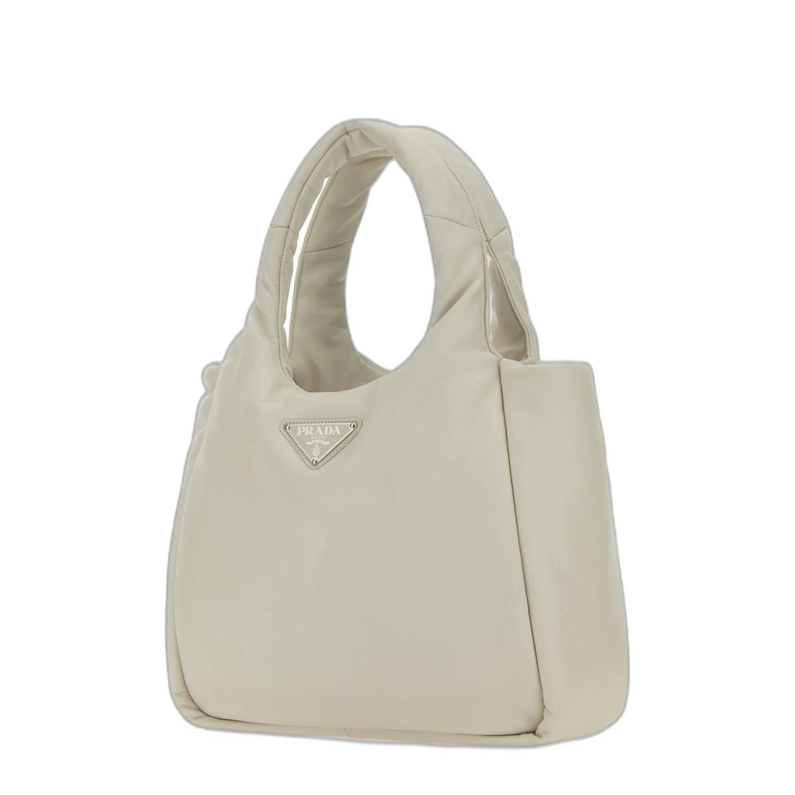 Logo Plaque Sand Re-Nylon Tote - White - Image 2