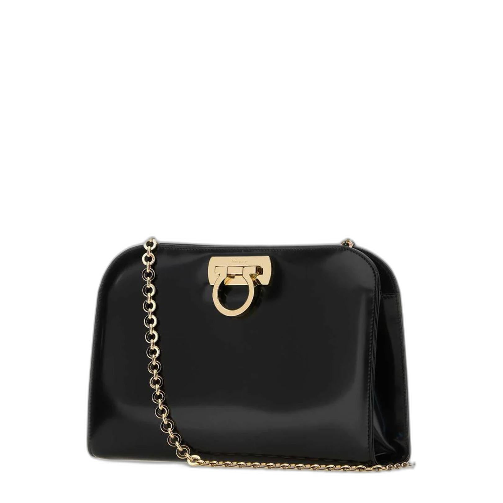 Gancini Mini Calf Leather Shoulder Bag - Nero - Image 2