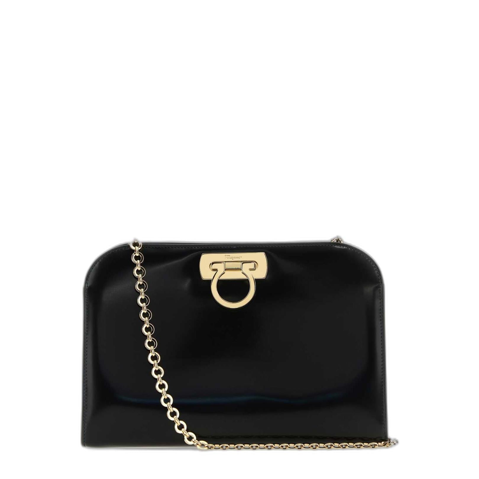 Gancini Mini Calf Leather Shoulder Bag - Nero - Image 3
