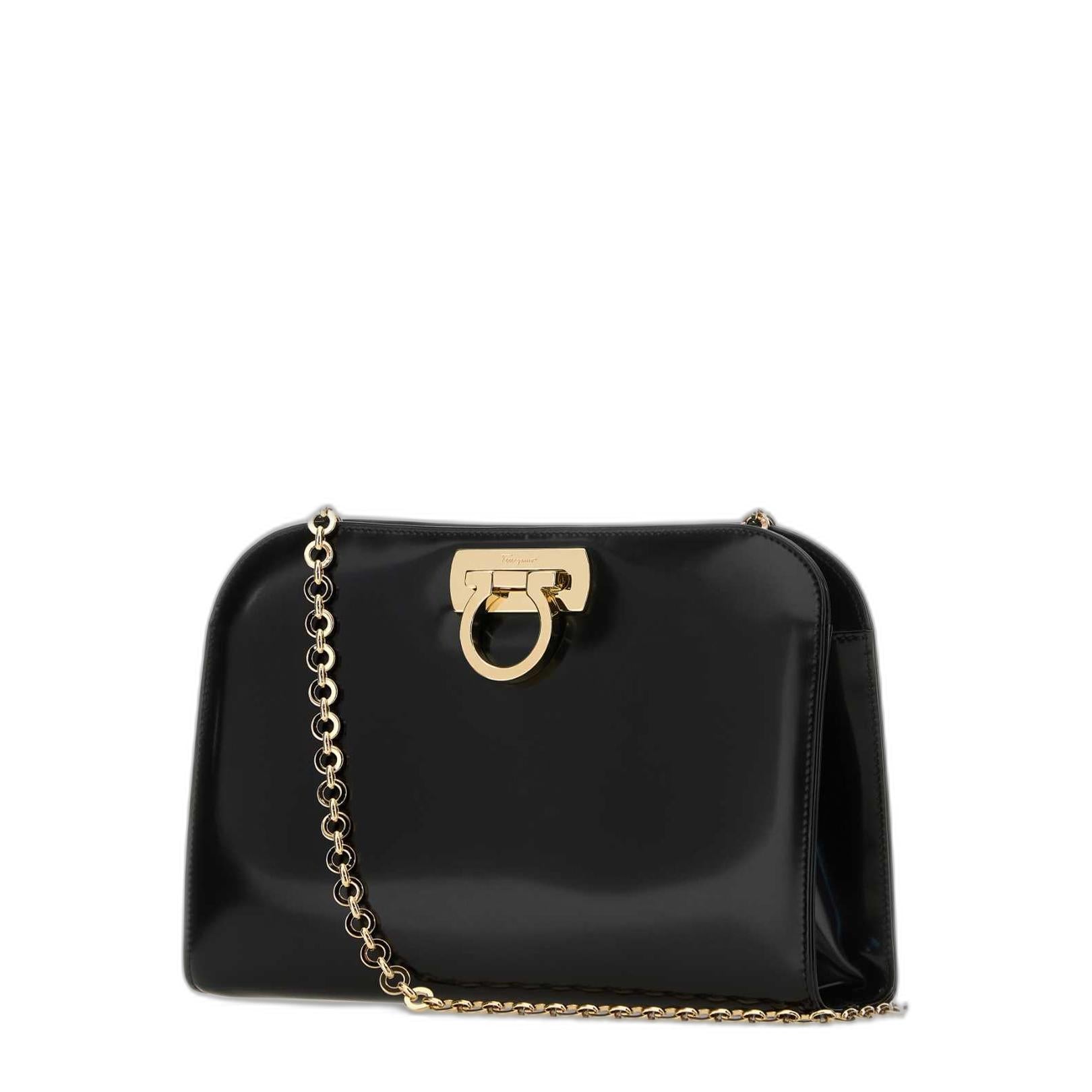 Gancini Mini Calf Leather Shoulder Bag - Nero - Image 4