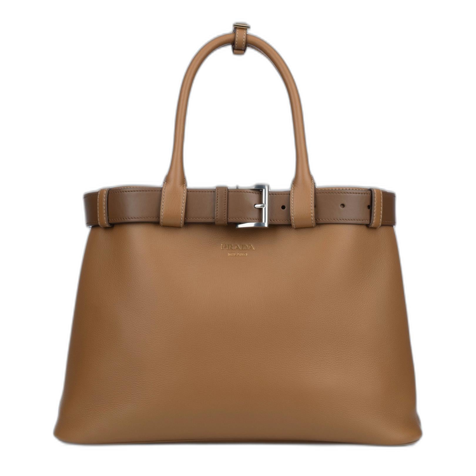 Large Calfskin Handbag - Caramel - Image 1