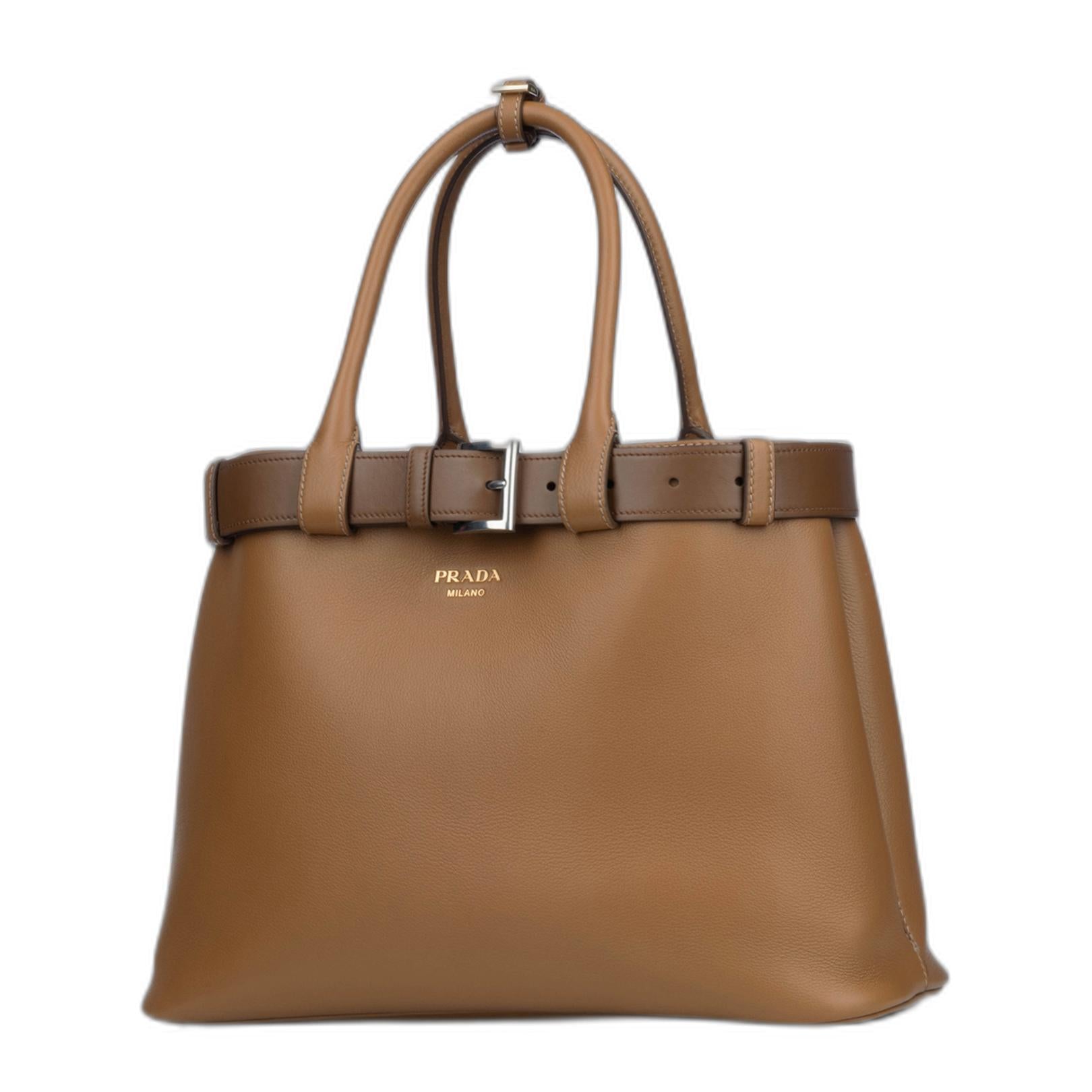 Large Calfskin Handbag - Caramel - Image 2