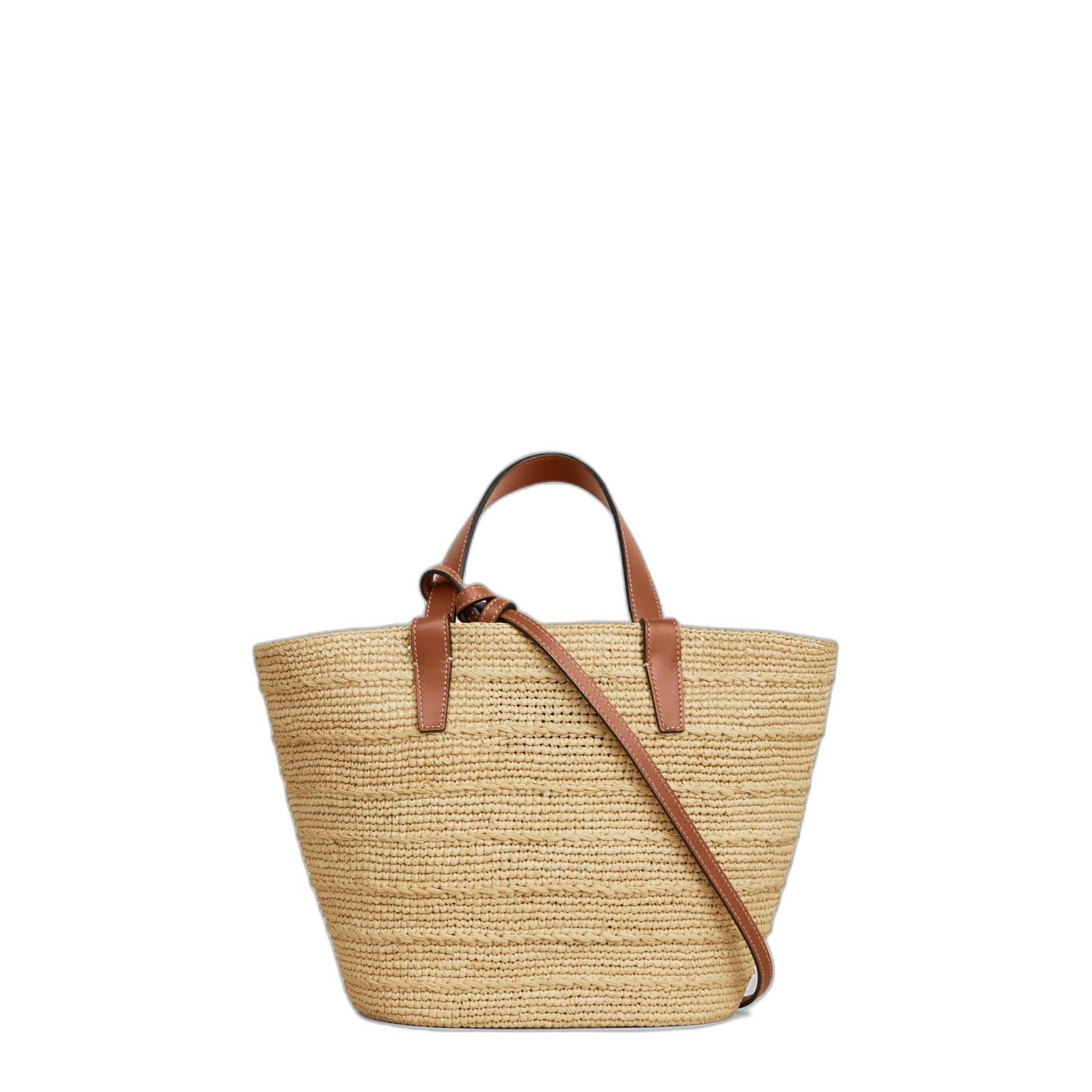 Teen Supple Classic Panier In Raffia And Calfskin - Image 4