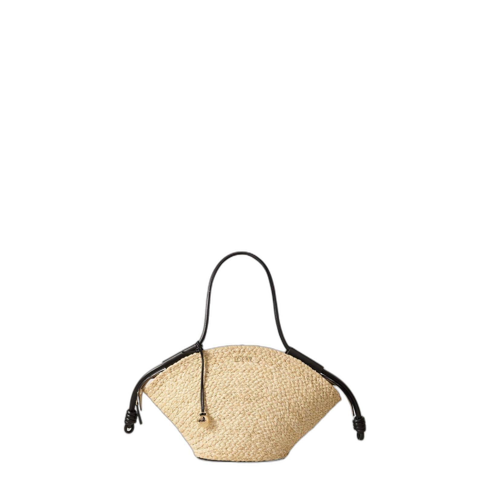 Small Paseo Basket In Raffia And Nappa Calfskin - Image 1