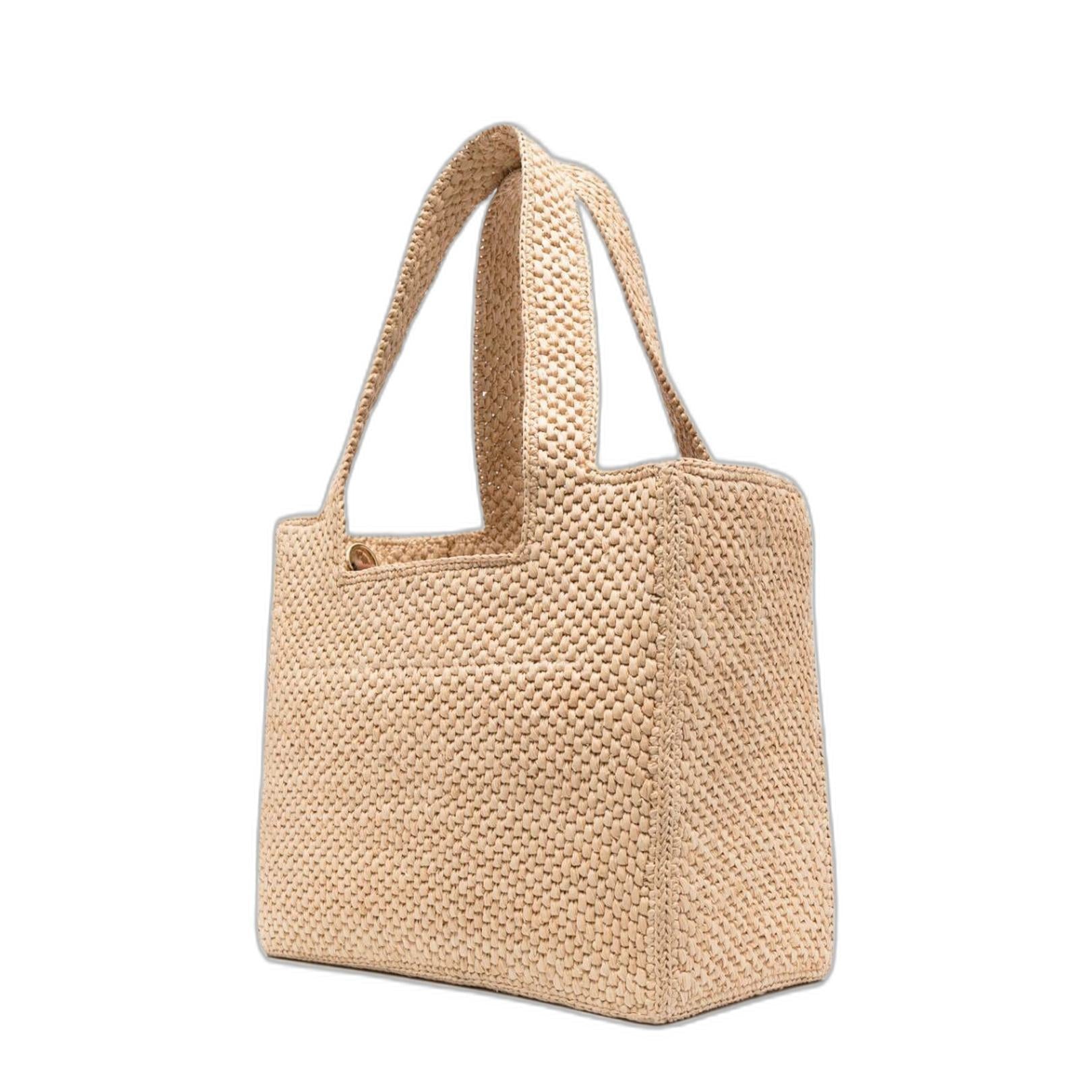 Medium Loewe Font Tote In Raffia - Image 4