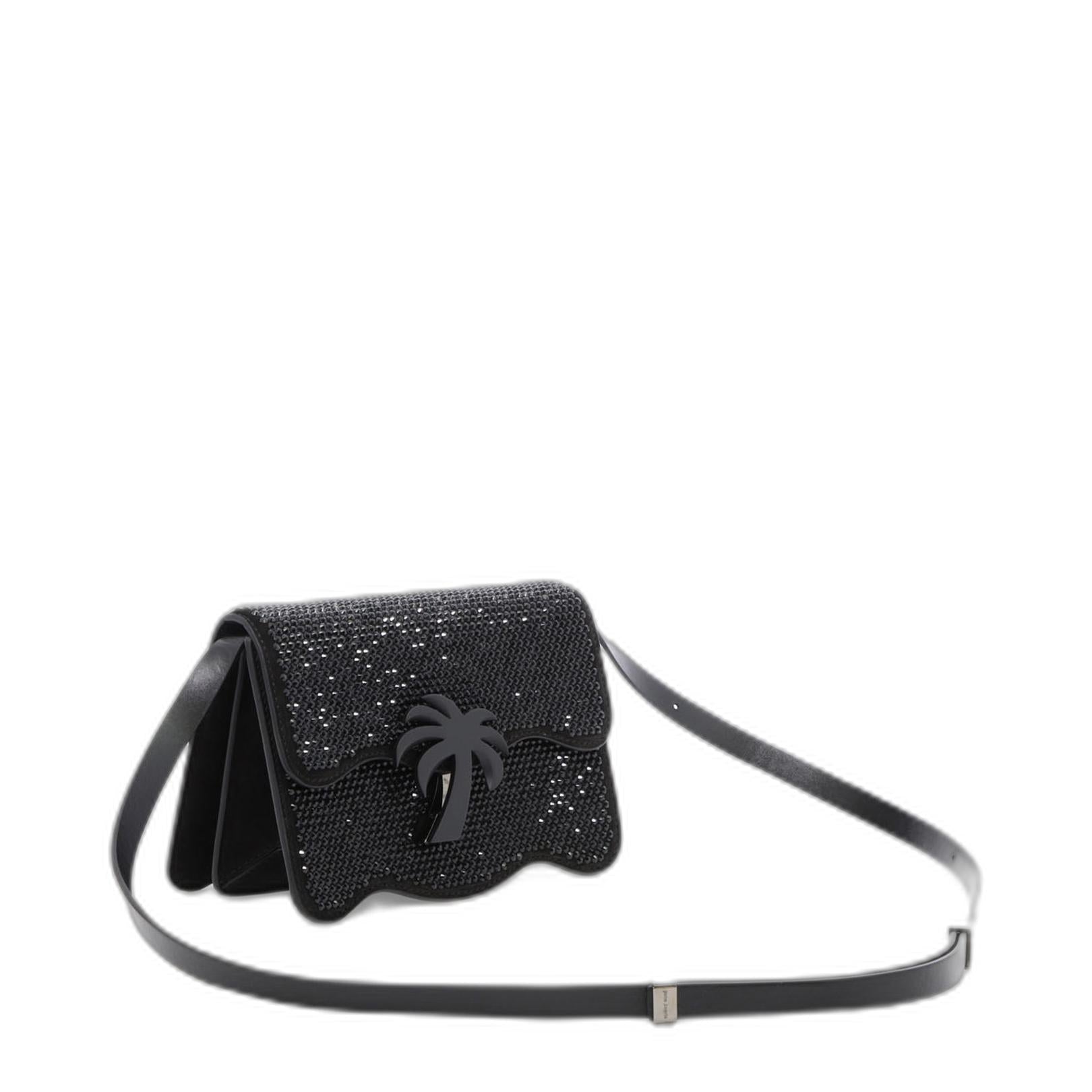 Palm Beach Calf Leather Shoulder Bag - Black - Image 10