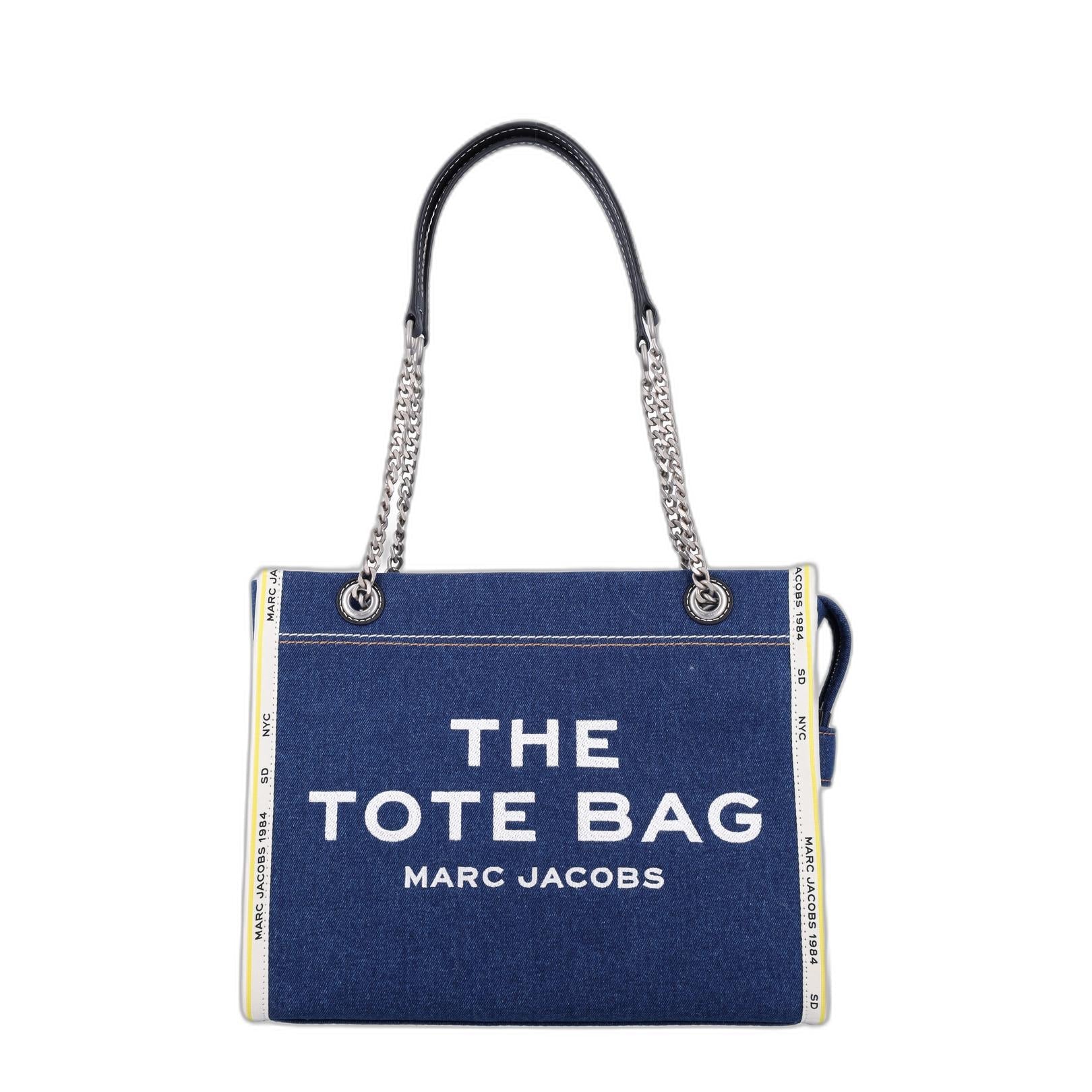 The Denim Chain Medium Tote Bag - Image 1