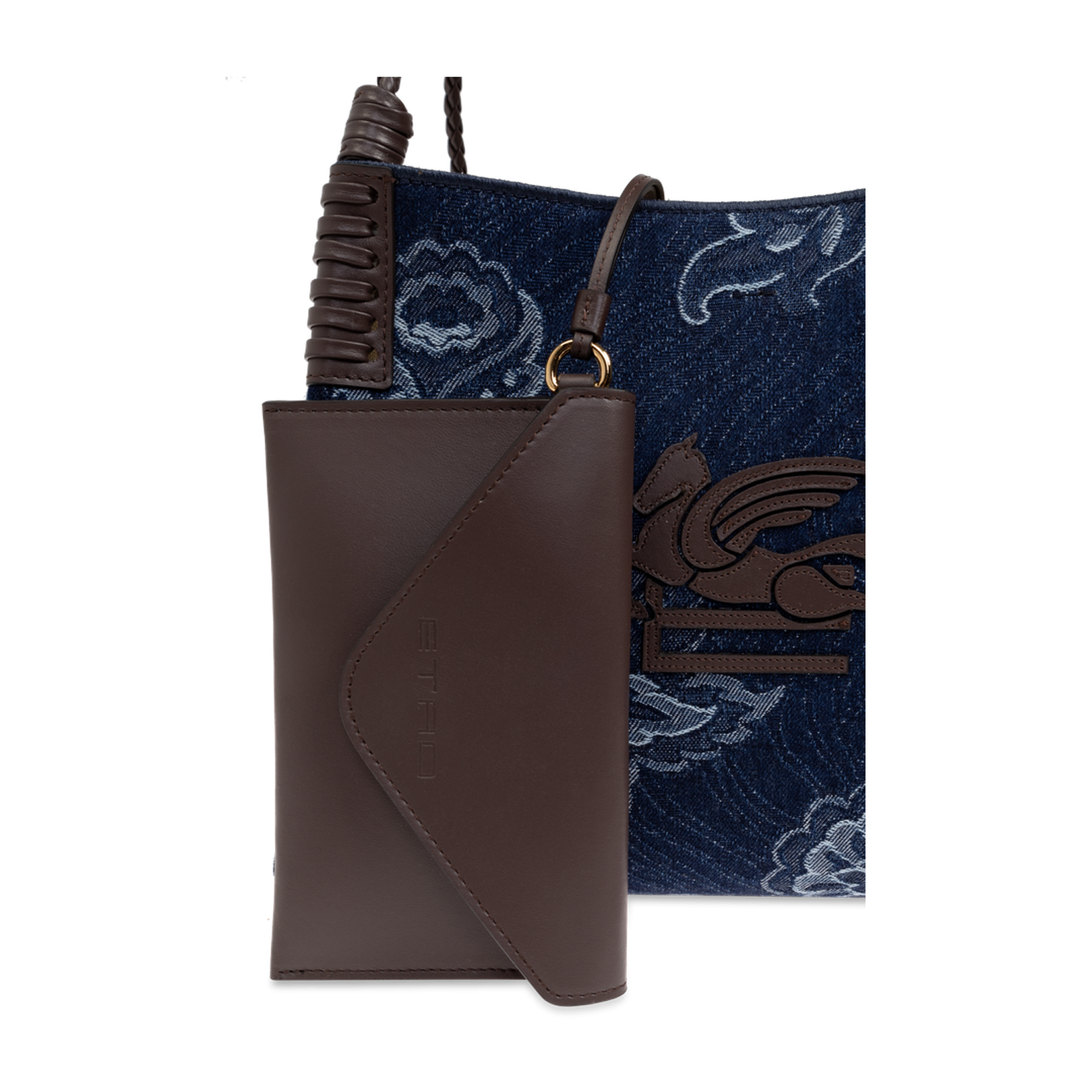 Small Libra Tote Bag in Jacquard Denim - Image 2
