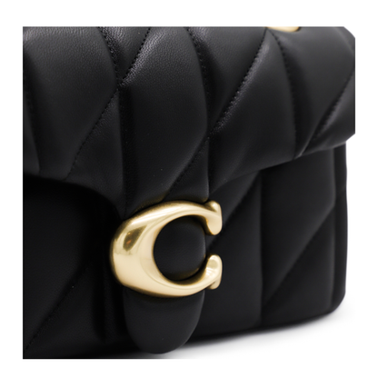 Tabby 20 Nappa Leather Shoulder Bag - Brass/Black - Image 7