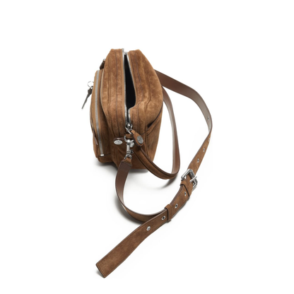 Camero Party Suede Shoulder Bag - Cognac Brown - Image 3