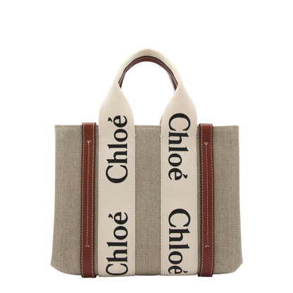 Woody Small Linen Canvas Tote - Marrón - Image 5
