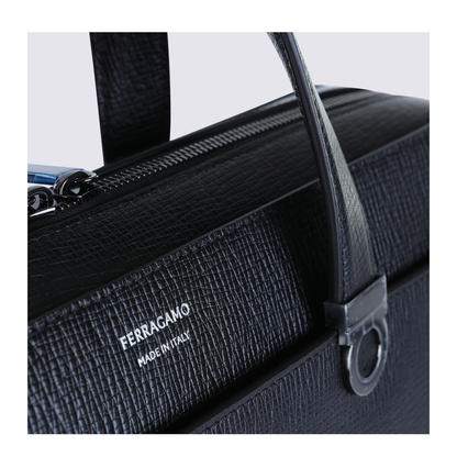 Gancini Trading Hammered Calfskin Briefcase - Black - Image 7