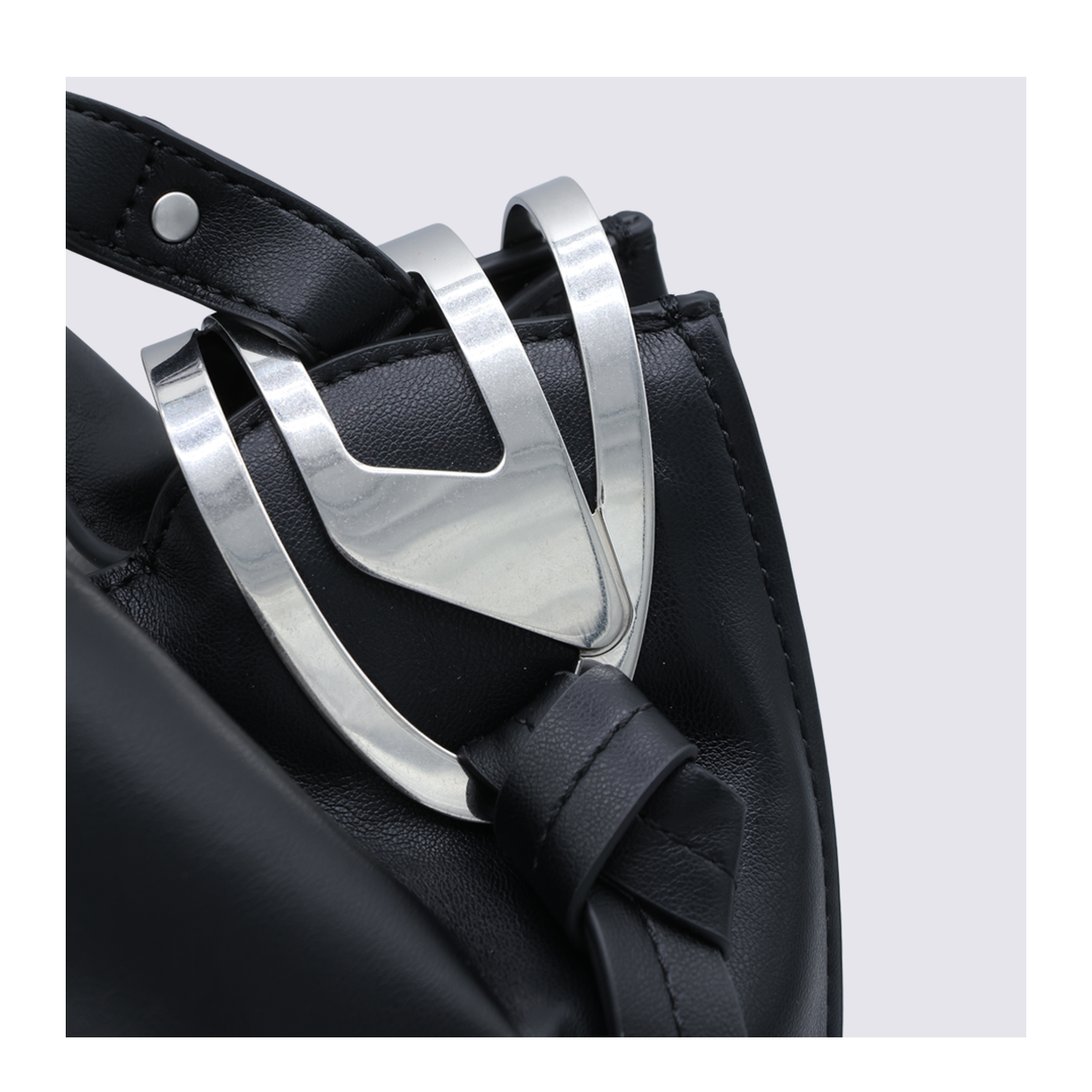 Knot-D Medium Polyurethane Top-Handle Bag - Black - Image 8