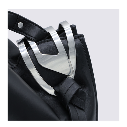 Knot-D Medium Polyurethane Top-Handle Bag - Black - Image 8