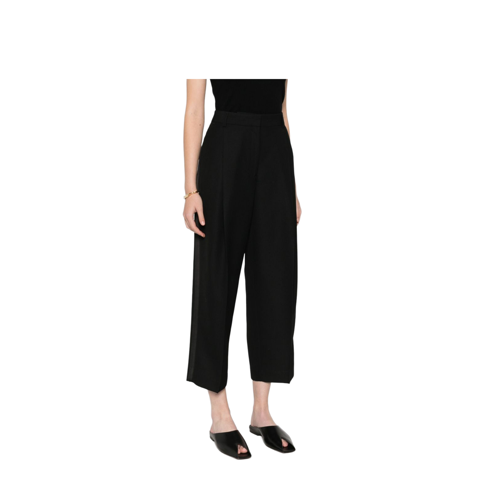Wool Blend Pleated Trousers - Image 4