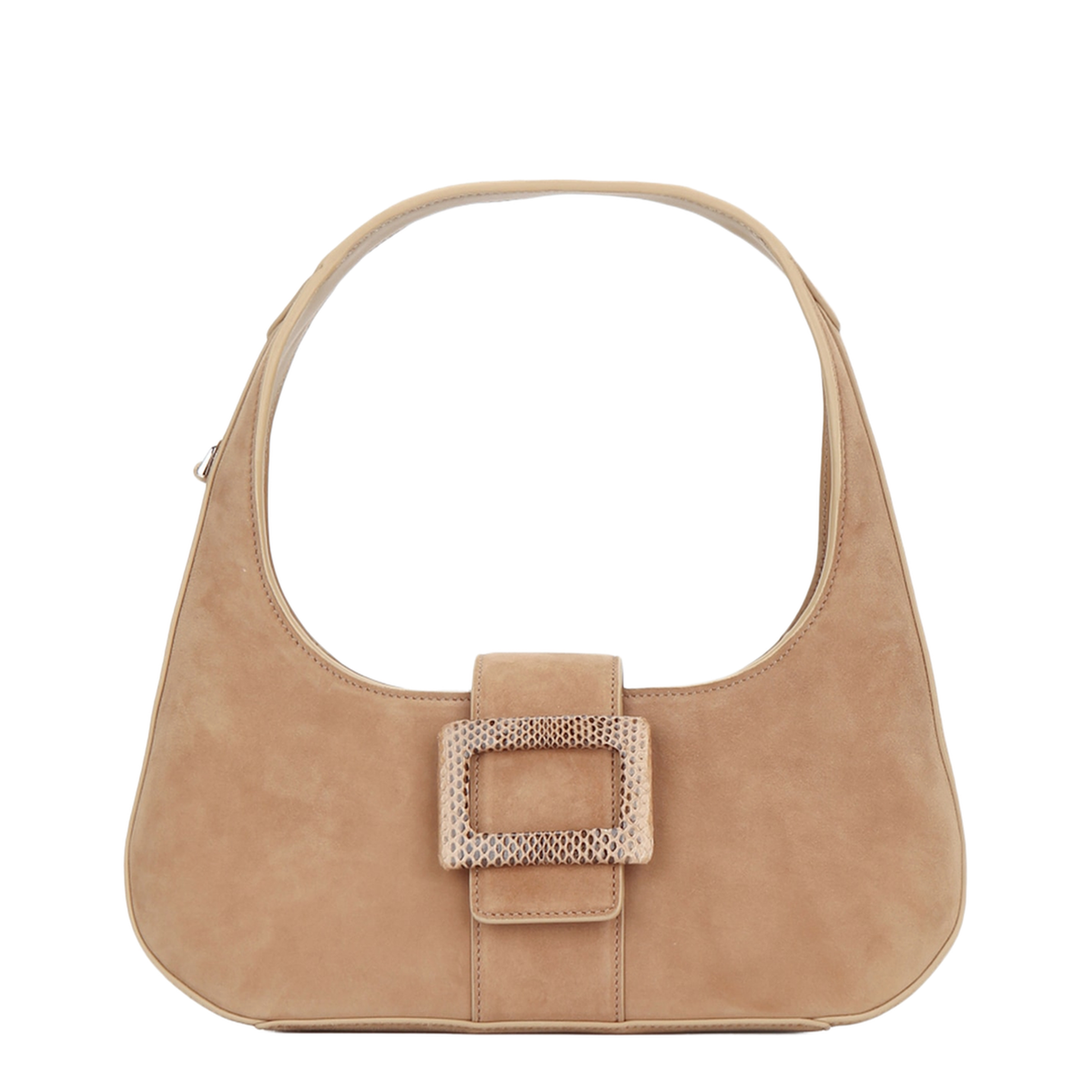 Belle Vivier Mini Suede Leather Hobo Covered - Tabacco/Cappuccino/Biscotto - Image 1