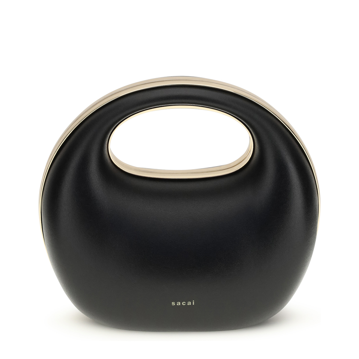 One Size Calfskin Round Bag - Black - Image 1