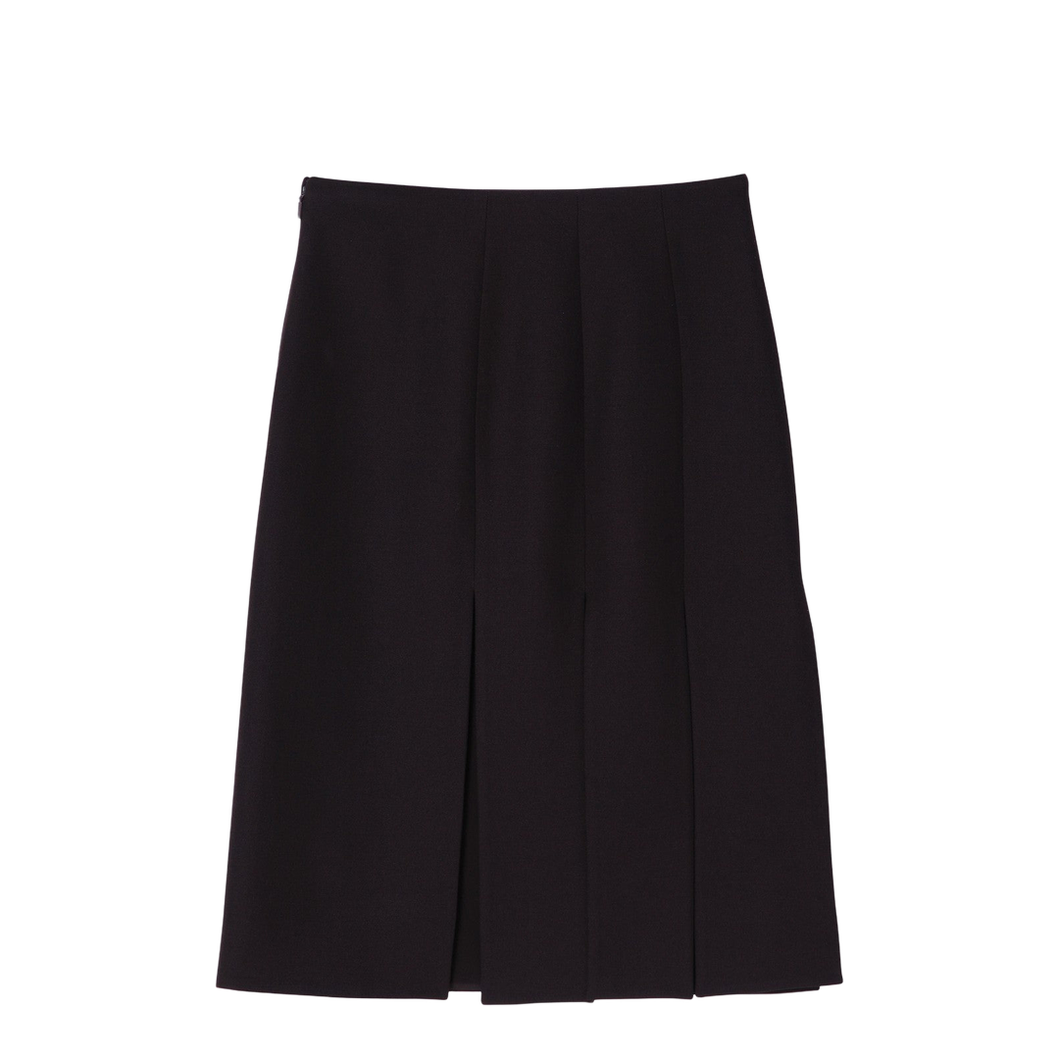 Burgundy Grain de Poudre Wool Skirt - Image 2