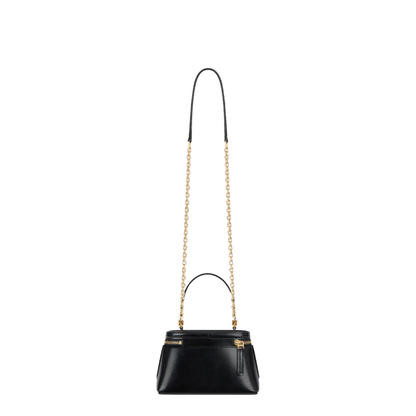 Antigona Calfskin Vanity Bag in Box Leather with Chain - Black - Image 3