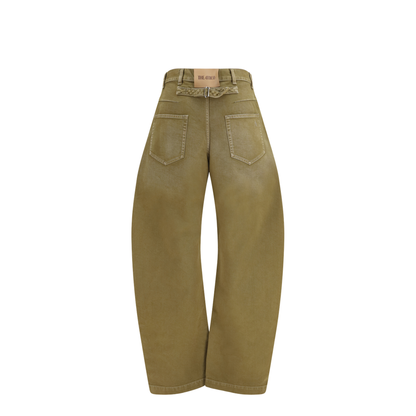 Wide-leg Jeans with Back Belt - Image 2
