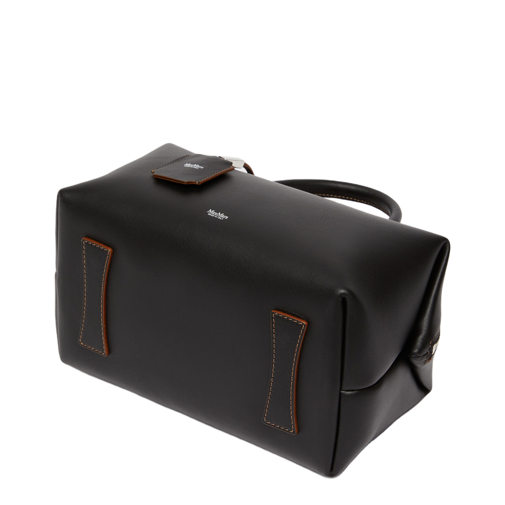 Medium Natural Leather Bowler Bag Black - Image 5