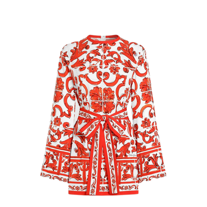 Majolica-Print Silk Charmeuse Shirt - Image 1
