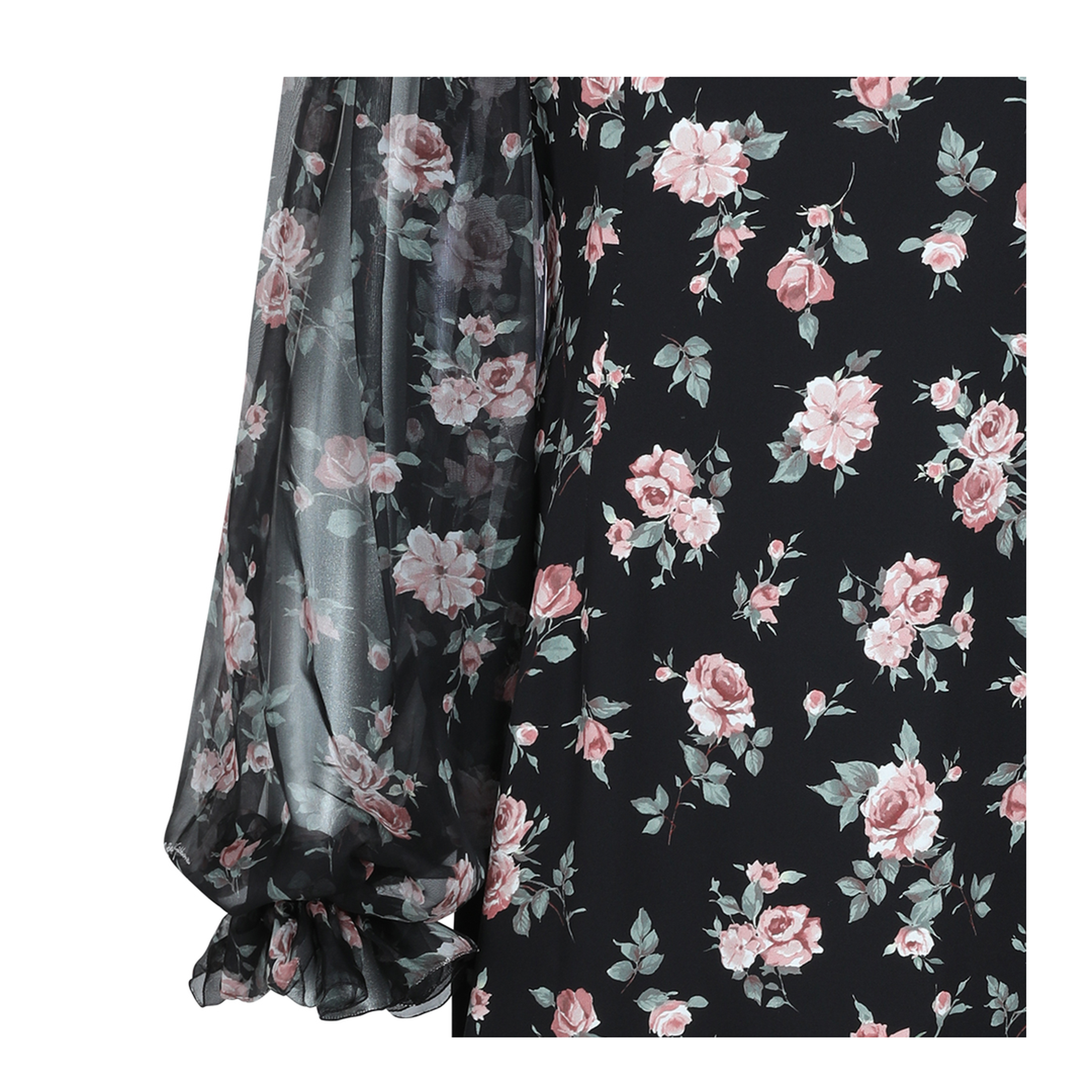 Vintage Roses-Print Charmeuse Dress - Image 8