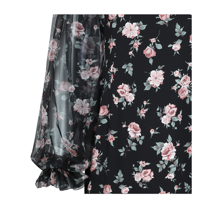 Vintage Roses-Print Charmeuse Dress - Image 8