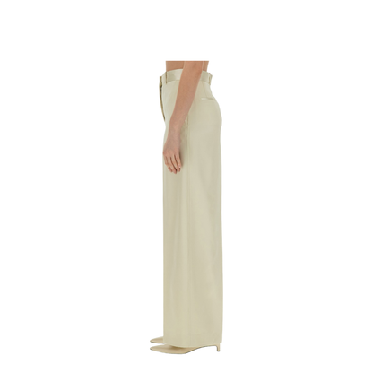High Waisted Tailoring Pants Silk Beige - Image 4
