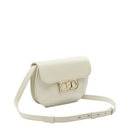 Lizzy Small Hammered Calfskin Crossbody - White - Image 1