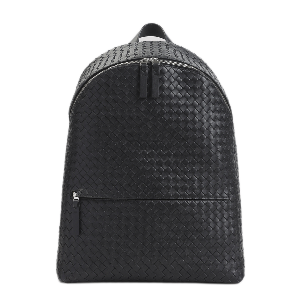 Intrecciato 1975 Calfskin Backpack - Black/Silver - Image 1
