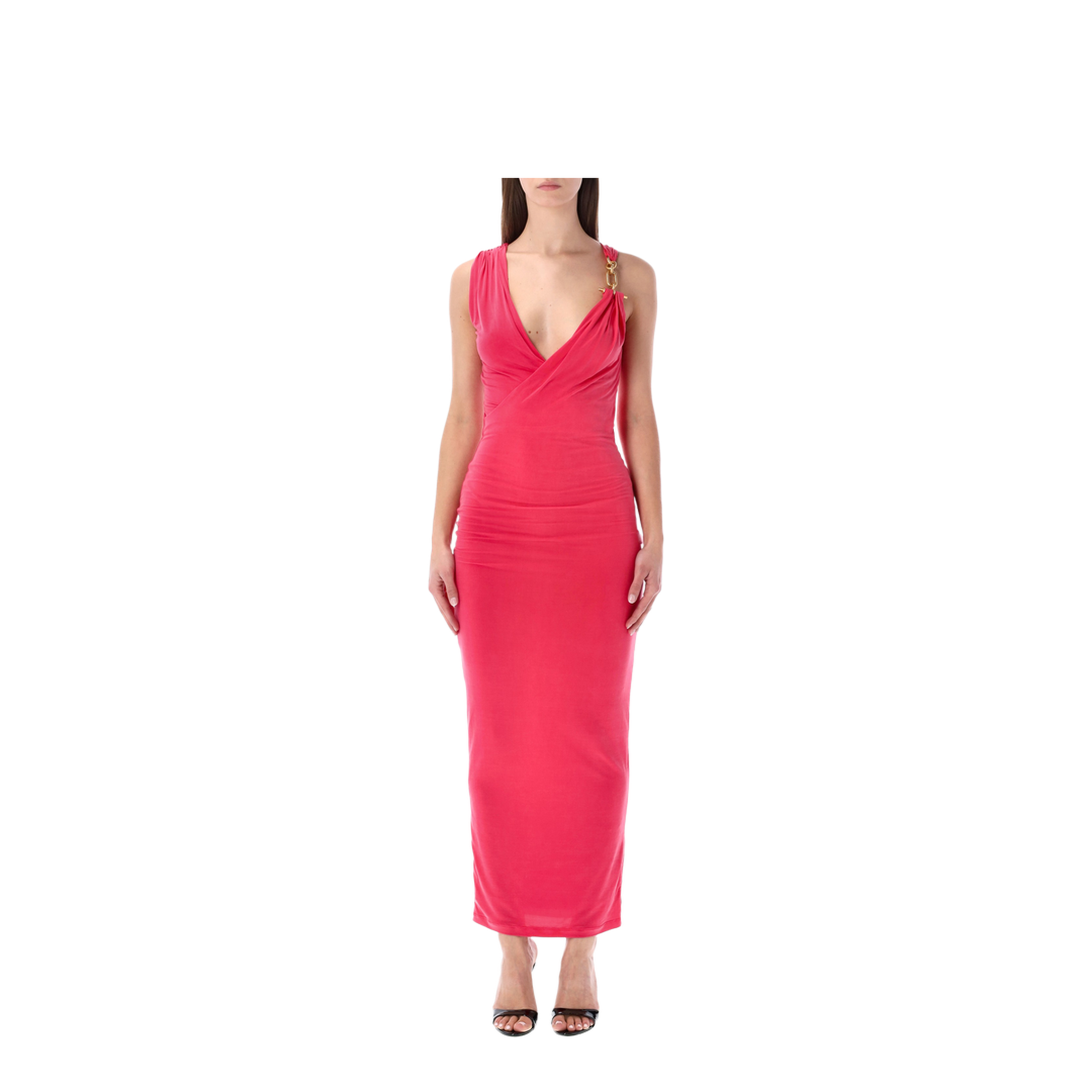 Draped Long Dress Pink - Image 1