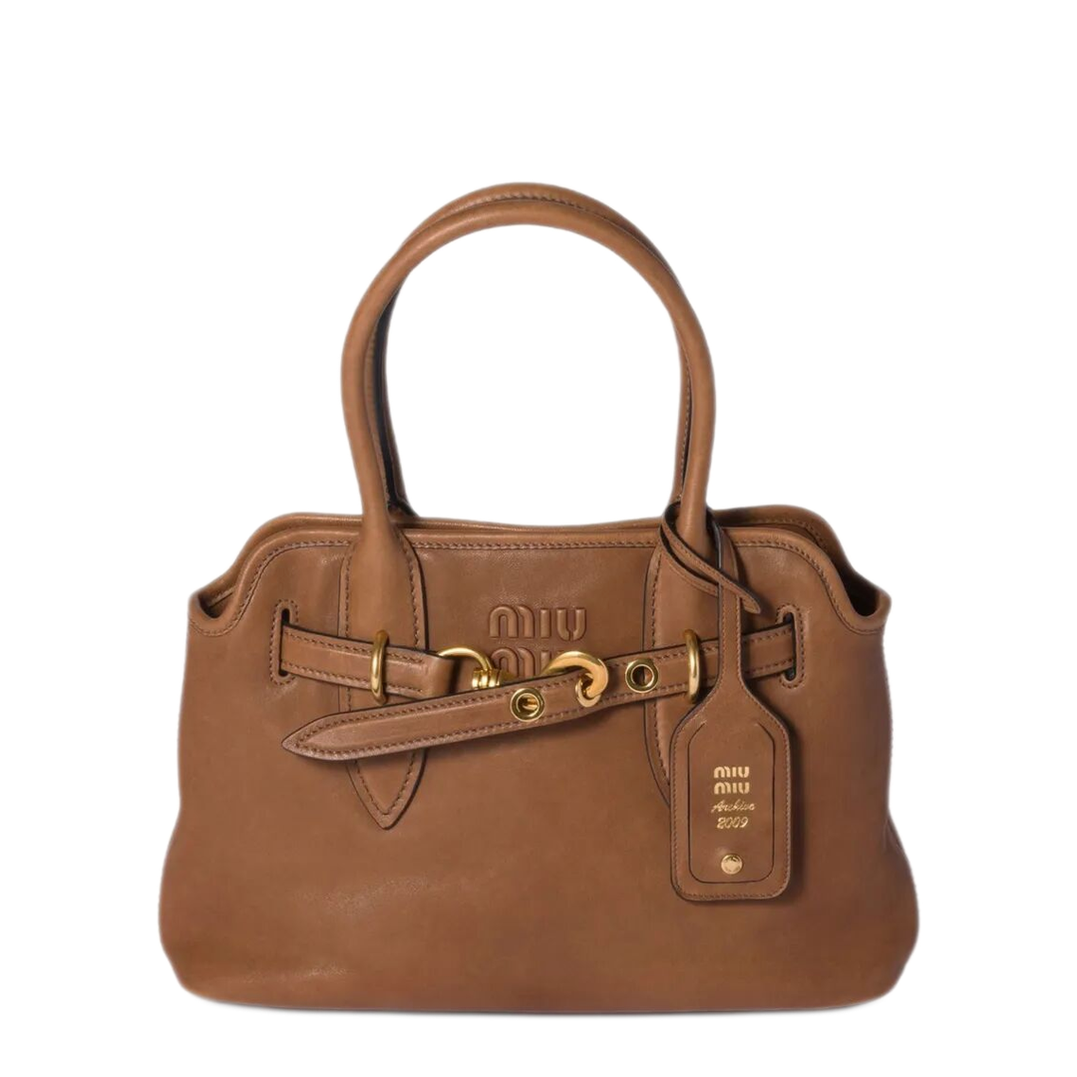 Aventure Medium Nappa Leather Handbag - Oak - Image 1