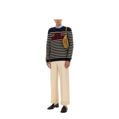 Men's Striped Wool Sweater - Image 2