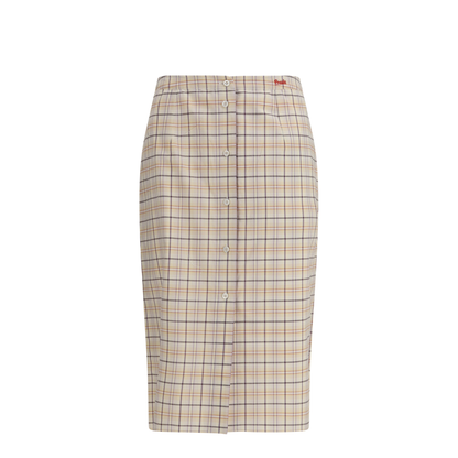 Checked Cotton Poplin Pencil Skirt - Image 1