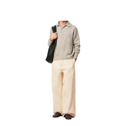 White Cotton Wide Fit Jeans - Image 5