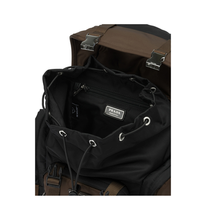 Casual Backpack in Re-Nylon and Leather - Image 5
