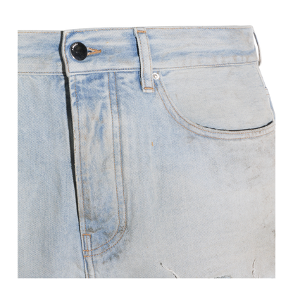 Light Blue Cotton Denim Jeans - Image 5