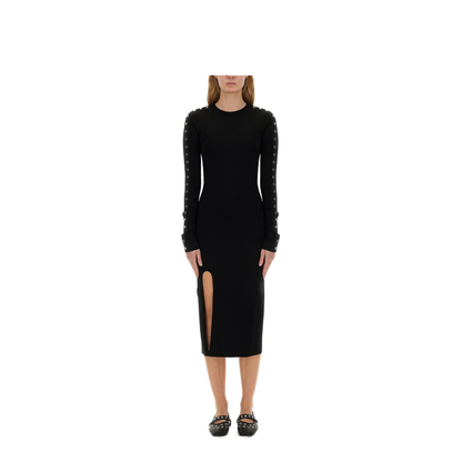MIDI DRESS WITH SLIT - Image 1