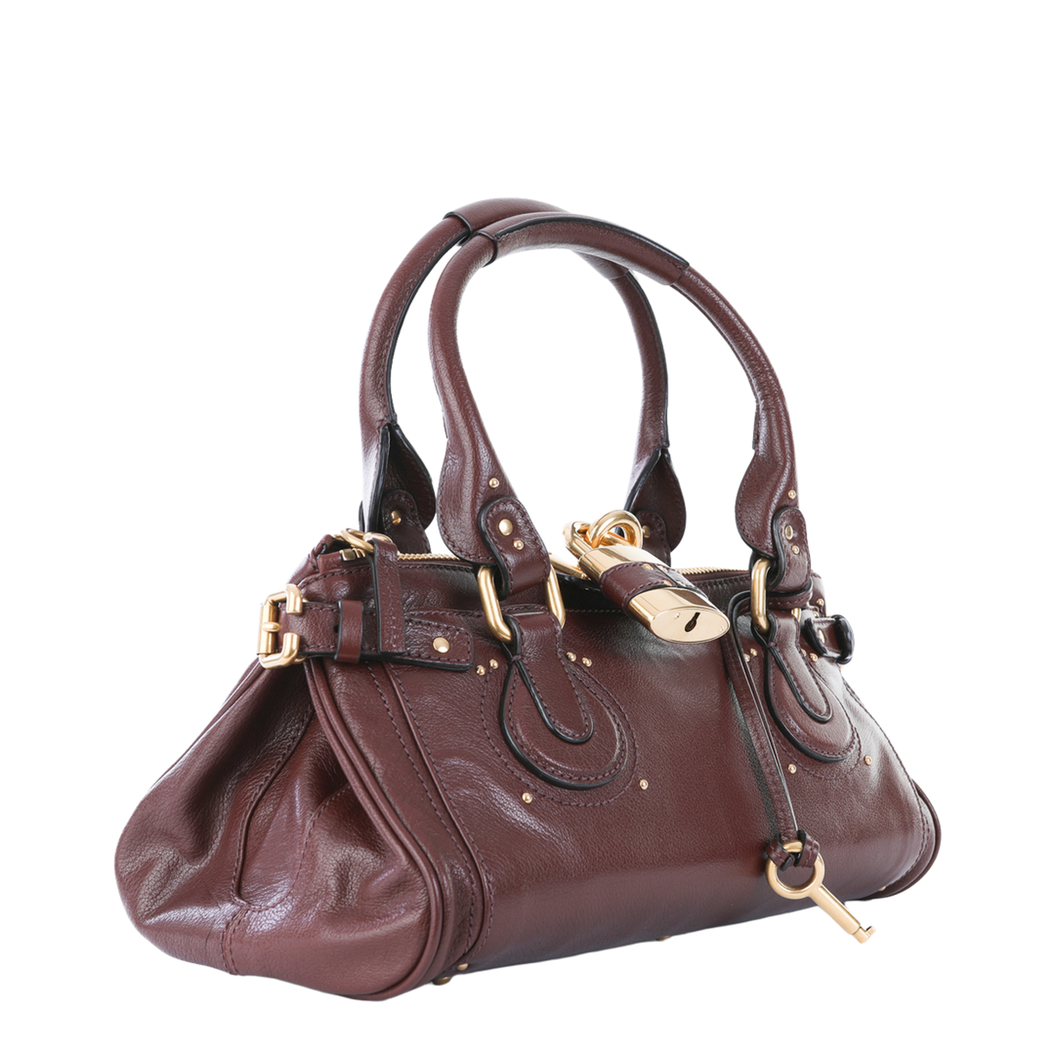 Paddington Buffalo Leather Shoulder Bag - Garnet - Image 4